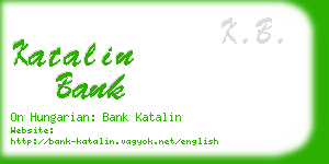 katalin bank business card